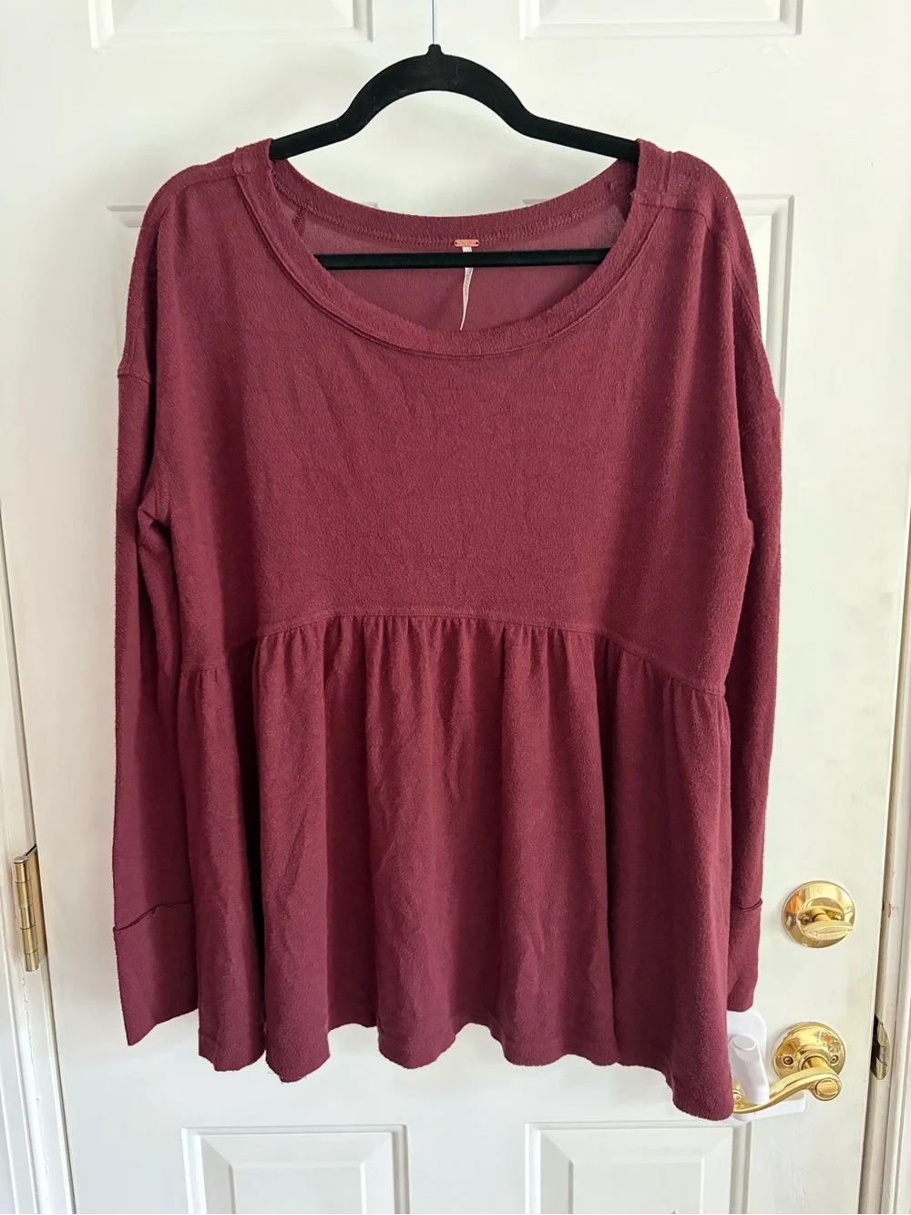 Free People Forever that Girl Peplum Tunic - Wine